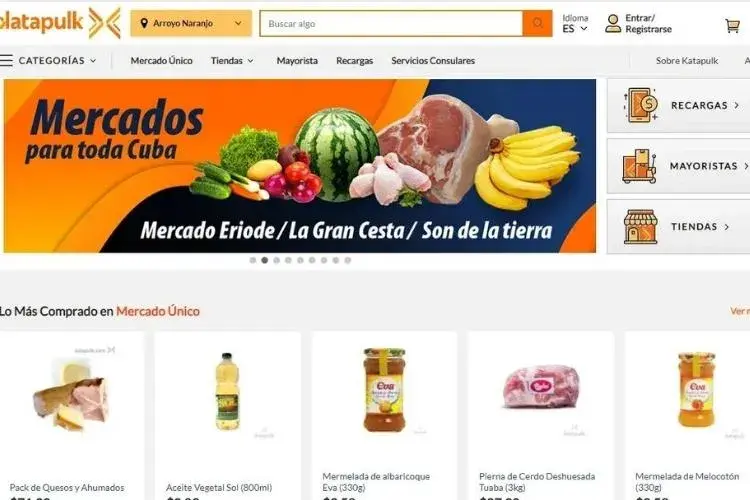Katapulk es uno de los sitios más populares para enviar combos de comida a Cuba